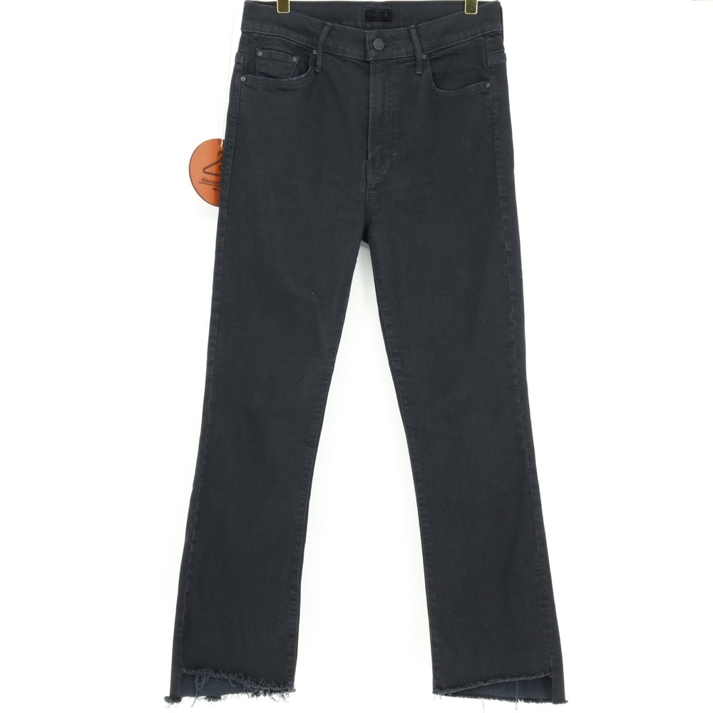 Mother Insider Crop Step Fray Jeans Not Guilty Black High Rise Size 29
